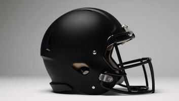 Black American football helmet mockup in a side view photo