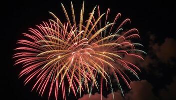 Stunning celebration scene Firework extravaganza lights up the night sky photo