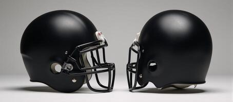 Black American football helmet mockup in a side view photo