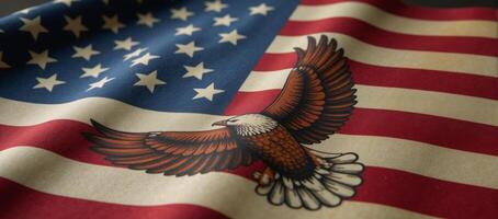 Vintage eagles depicted on an American Flag backdrop photo