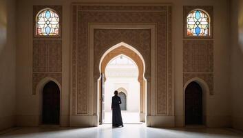 Ornate Islamicstyle archway as the backdrop for an image photo