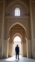 Ornate Islamicstyle archway as the backdrop for an image photo