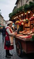 A whimsical Christmasthemed cartoon scene with intricate details and cheerful charm photo