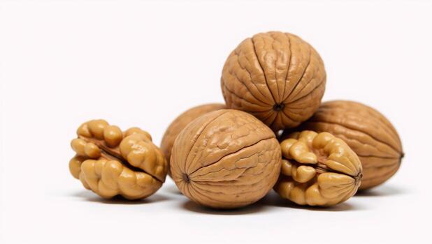 A digital illustration featuring an image of walnuts in intricate detail with highresolution quality Food Illustration photo