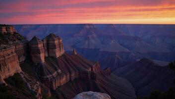 Stunning Sunrise Panorama of Grand Canyon as tourist attraction backdrop photo
