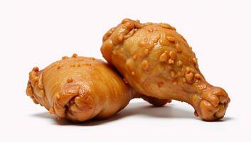 Deepfried Chicken Thighs isolated Coated Chicken Pieces with Crispy Batter photo