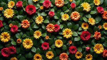 Vibrant enchanted garden filled with colorful foliage photo