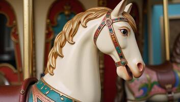 Vintagestyle carousel horse pattern for wall decoration photo