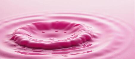 A pink circular water splash is displayed in an isolated setting photo