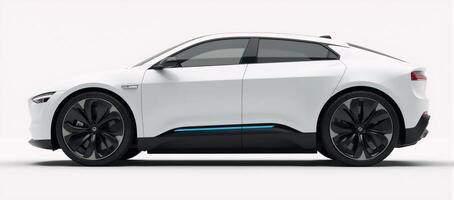 Concept art showcases an electric vehicle alone against a purewhite backdrop EV Car photo