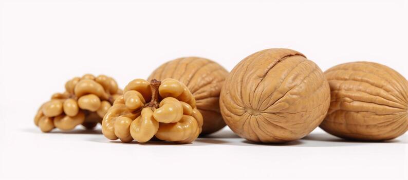 A digital illustration featuring an image of walnuts in intricate detail with highresolution quality Food Illustration photo