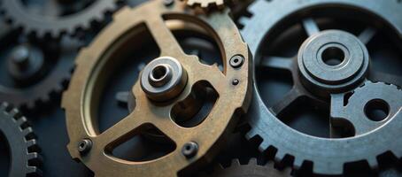 Intricate gears signify intricate nature of business analysisdata processing photo
