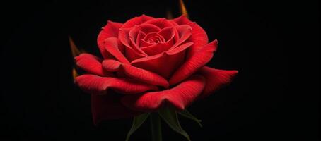 A fieryred rose symbolizing passion and romance photo