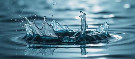Water splash wave with forced perspective in abstract style photo