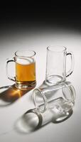 Captivating frozen beer mug with icecold froth beer art photo