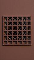 Rusty metal panel with rectangular vent circular hole pattern photo