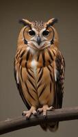 A detailed owl illustration showcases vibrant feather patterns photo