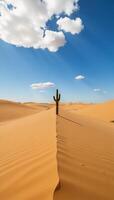 Wideangle view of a midday Mexican desert landscape generated photo