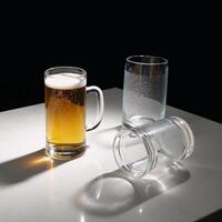Captivating frozen beer mug with icecold froth beer art photo