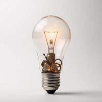 Ideas spurring innovation and progress lightbulb with gearing concepts photo