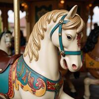 Vintagestyle carousel horse pattern for wall decoration photo