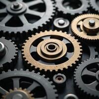 Intricate gears signify intricate nature of business analysisdata processing photo