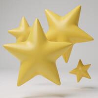 Golden yellow sharppointed stars centered and shining in isolation against a backdrop photo