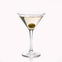 Martini with Olive in Glass Vintage Line Art Isolated Against White Background photo