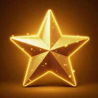 illustration of a glittering golden star with radiant polished edges photo