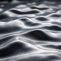 Silver abstract backdrop with flowing metal texture photo