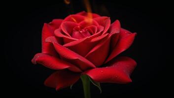 A fieryred rose symbolizing passion and romance photo