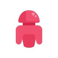 Cute robot wearing a red hoodie looking forward vector