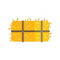 Hay bale rectangular bales tied with ropes flat design icon vector