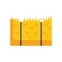 Rectangular hay bale tied with ropes for animal feed at the farm vector