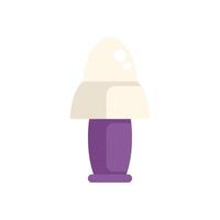 Purple table lamp spreading light in the dark room vector