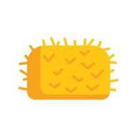 Yellow hay bale from side view for farm animals feeding vector