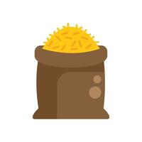 Full bag of grain overflowing with golden harvest vector
