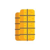 Hay bales tied with rope forming a stack for animal feed vector