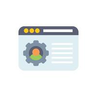 Website configuration with user profile settings panel displaying on screen vector