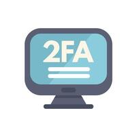 Computer monitor displaying two factor authentication screen with text input vector