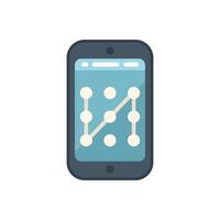 Modern smartphone displaying pattern password for security access vector
