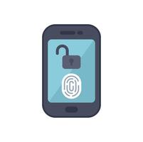 Smartphone is being unlocked with fingerprint scanner vector