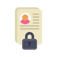 Padlock protecting personal information on document for privacy vector