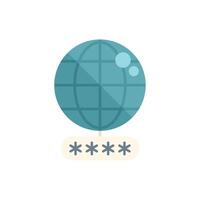 Global network security concept showing earth globe protected by password vector