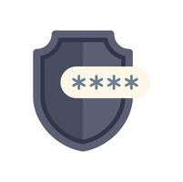 Password protected security shield showing asterisks for privacy vector