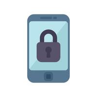 Mobile phone showing closed padlock on screen for security vector