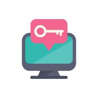 Computer security system showing key for accessing data vector