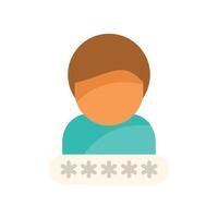 Person protecting their password with encryption system vector