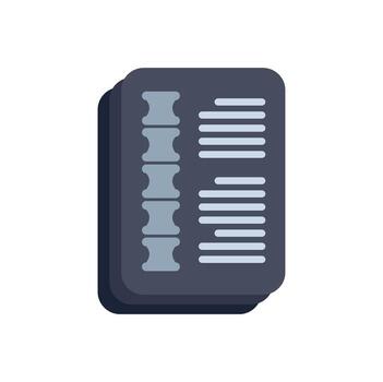 Stack of x ray images showing human spine on white background vector