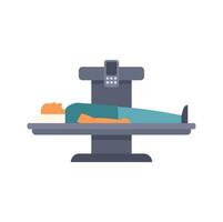 Patient undergoing magnetic resonance imaging scan procedure vector